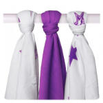 XKKO bambusz tetra pelenka - Lila csillagos (BMB070026)