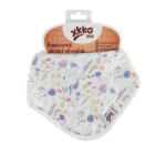 Xkko Bambusz-pamut előke - Kék virágok (BMBBND057)