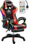 Likeregal 920 LED masszázs gamer szék lábtartóval piros