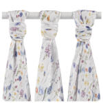 XKKO bambusz tetra pelenka - kék virágok (BMB070047)