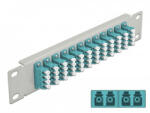 Delock 10 üvegszálas patch panel 12 portos LC Quad vízkék 1U szürke