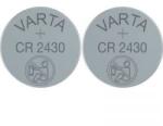 VARTA CR2430 lítium gombelem, 3 V, 280 mA, 2 db, Varta BR2430, DL2430, ECR2430, KCR2430, KL2430, KECR2430, LM2430 (6430101402)