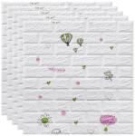 Macvi 200 darabos készlet Öntapadós 3D tapéta 3D, kívülről puha hab, modern design, bármilyen térbe illeszkedik, vízálló, méret 70x77, Macvi®, Hot Air Balloon Brick Pattern (hőlégballon tégla minta)