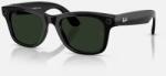 Meta RAY-BAN Meta Wayfarer (Large) Smart Glasses (Gen 2) - Shiny Black, Clear to Graphite Green Tran (RW4012)