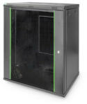 ASSMANN Dynamic Basic 19" 16U Fali Rack Szekrény - Üvegajtós, Fekete