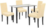 Leziter Karin 4+1 étkező garnitúra fekete-bézs