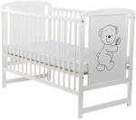 BabyNeeds - Patut din lemn Timmi 120x60 cm, Din lemn de pin si mdf, Stabil si rezistent, Inaltime saltea reglabila pe 3 nivele, (BOTIM01AL)