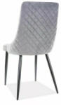  Piano B Szürke Bársony Étkezőszék Fekete Fém Lábakkal