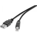 Renkforce USB 2.0 csatlakozókábel, 1x USB 2.0 dugó A - 1x USB 2.0 dugó B, 0, 5 m, fekete, aranyozott, renkforce (RF-4463067)