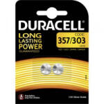 Duracell 357/303 gombelem, ezüstoxid, 1, 55V, 190 mAh, 2 db, Duracell SR44W, SR44, SR1154, V357, D357, 228, J, 280-62, SB-B9, RW42 (DUR013858)