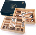  TRENDY' S rozsdamentes acél evőeszköz készlet, 84 részes, króm - pepita - 44 358 Ft