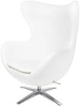 King Home EGG Széles Műbőr Fehér Dizájn Fotel (KH1501100116)