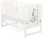 BabyNeeds - Patut din lemn Timmi Girafa 120x60 cm, Din lemn de pin si mdf, Stabil si rezistent, Inaltime saltea reglabila pe 3 n (BOTIMG01AL)
