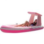 Intex : Csónak alakú matrac napellenzővel - rózsaszín, 244 x 119 x 97 cm (57804EU) (57804EU)