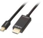 Lindy Kijelző csatlakozó / HDMI Csatlakozókábel [1x Mini DisplayPort dugó - 1x HDMI dugó] 1.00 m Fekete (36926)