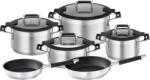 RÖSLE Edénykészlet, Silence Pro, 6 darabos, 18/10 rozsdamentes acél, szilikon peremes fedél, tapadásmentes, alumínium köztes réteg, minden hőforráshoz, mosogatógépben mosható, rozsdamentes ac