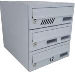  M30 Moduláris Postaláda Tömb - 3 Postaláda - RAL 9006 Szürke