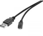 Renkforce USB 2.0 csatlakozókábel, 1x USB 2.0 dugó A - 1x USB 2.0 dugó mikro B, 0, 15 m, fekete, aranyozott, renkforce (RF-4463073)