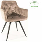 SIGNAL MEBLE Mango Velvet Forgó Bársony Étkezőszék Sötétbézs Automatikus Visszatéréssel (MANGOVCCBE)