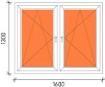  160×130 Tokosztott műanyag ablak 3 rétegű üveggel