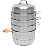  Párolóedény, 5 rétegű kivitel, 9 literes űrtartalom, 304 rozsdamentes acél, méretek 32, 5 cm x 17, 5 cm