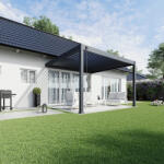  SUN DELUX WALL 3, 6x4 m antracit terasz pergola