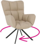 TEMPO KONDELA Dizájnos forgószék, bézs/fekete, KOMODO