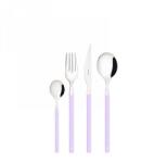 Casa Bugatti 24 részes evőeszközkészlet Casa Bugatti, Allegra, 6 személyes, modern, lendületes dizájn, prémium anyagok, rozsdamentes acél és ABS, mosogatógépben mosható, luxus díszdoboz, lila