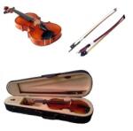  Klasszikus fa hegedű 6, 35 mm-es tok + extra 6, 35 mm-es vonó tartozék