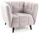 SIGNAL MEBLE Castello Velvet Luxus Fotel Világosszürke Bársony Wenge (CASTELLO1V03)