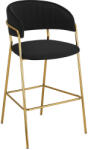 Tempo Design bárszék, fekete Velvet szövet/gold króm arany, DASMIN TYP 2 - pepita