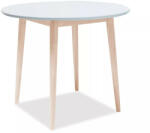 SIGNAL MEBLE Larson Skandináv Kerek MDF Étkezőasztal Fehér-Tölgy 90cm (LARSONBDB90)