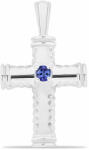  Kereszt Ezüst Medál Tanzanittal, Y59616