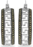  Ezüst Fülbevaló - Osztrák Markazit - Görög Kulcs Mintázat - 29x9 mm