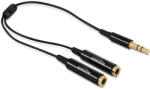 Delock Cablu Delock, mufă audio stereo mascul, 3, 5 mm 2 x mufă stereo femelă, 25 cm, negru