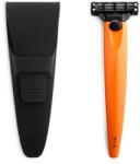Bolin Webb borotvakészlet, R1 Signal Orange, vízálló tokkal, kompatibilis a Gillette Mach 3 pengével, ergonomikus nyéllel, prémium dizájnnal, sima borotválkozással, narancssárga