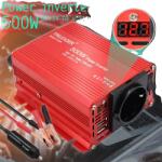  500W teljesítményű inverter, 12 V - 220 V -os átalakítás, USB kimenet, 12V220V 500W EU