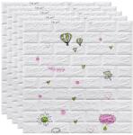 Macvi 100 darabos készlet Öntapadós 3D tapéta, kívülről puha hab, modern design, bármilyen térbe illeszkedik, vízálló, méret 70x77, Macvi®, hőlégballon tégla minta