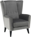 TEMPO KONDELA Fotel-füles, világosszürke/fekete, RODEZA