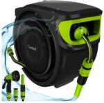 Gardlov Kerti automata fali tömlődob készlet, 25 m tömlővel, 2 db multifunkciós locsolófejjel, fekete