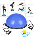 Springos Bosu fitnesz labda egyensúlyhoz, fogantyúkkal és pumpával, 57 cm átmérő, kék szín (BT0001)