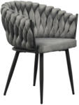 TEMPO KONDELA Étkezőszék, sötétszürke Velvet szövet/fekete, BLER