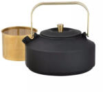 Kinghoff Ceainic din fonta cu infuzor Kinghoff KH 1935, 1 l, Interior emailat, Inductie, Negru (KH 1935)