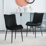  Clipop Fekete Bársony Étkezőszék Szett 2db