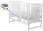 BabyNeeds - Patut din lemn Timmi 120x60 cm, Alb + Saltea 12 cm (BOTIM12CM01AL)