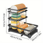  3 Szintes edény csepegtető állvány konyhai tároló és szárító rendszerrel