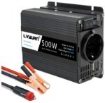  Autóinverter, módosított szinuszhullám, kettős USB töltés, 500 W 50 Hz EU