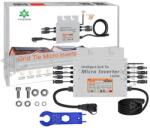  Napenergia mikroinverter, kettős MPPT, tiszta szinuszhullám, 1400W, 80-280VAC autómeccs, 18-50 VDC