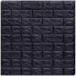 Macvi 100 darabos készlet Öntapadós 3D tapéta 3D, kívülről puha hab, modern design, bármilyen térbe illeszkedik, vízálló, méret 70x77, Macvi®, Tégla minta fekete