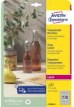 AVERY L7785-25 17, 8x10mm víztiszta átlátszó fóliacímke